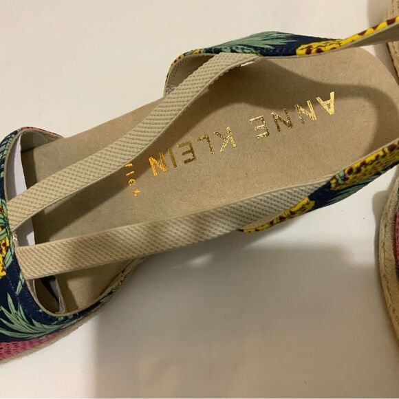 Anne Klein Abril Espadrille Wedge Sandal With Pineapples size 9.5 M - Picture 8 of 11